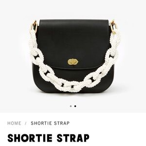 CLARE V White Seed Bead Shortie Strap BN